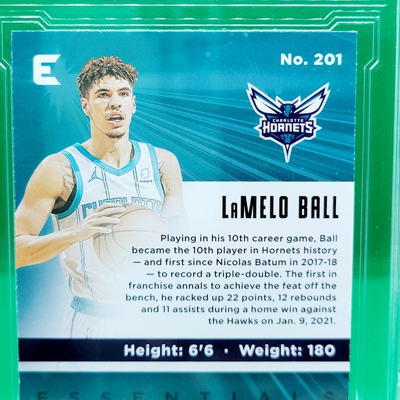 LaMelo Ball RC Essentials #201 2020-21 Panini Chronicles 201 Green SP PGX 9 RC - Picture 7 of 9